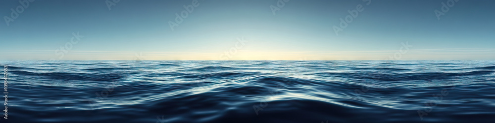 Fototapeta premium The vast expanse of the ocean stretches out before you, with nothing but the sky above and the gentle rocking of the waves below.