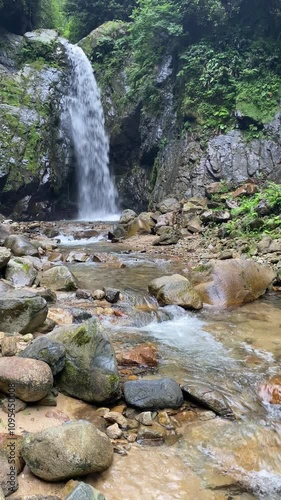 A view from Akyamac Waterfall in Hemsin, Rize, Turkey photo