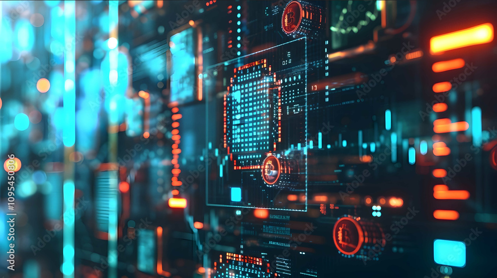 Create a visually compelling image that captures the essence of Credit in the cryptocurrency world Feature symbols of digital coins encrypted blockchain p Create a visually compelling image that captures the essence of Credit in the cryptocurrency world Feature symbols of digital coins encrypted blockchain p