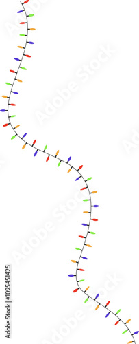 Colorful String Lights Illustration for Holiday Decor