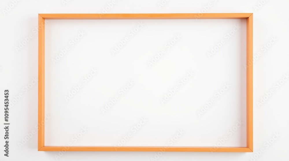 Orange Framed Picture Hanging on White Wall Orange Framed Picture Hanging on White Wall