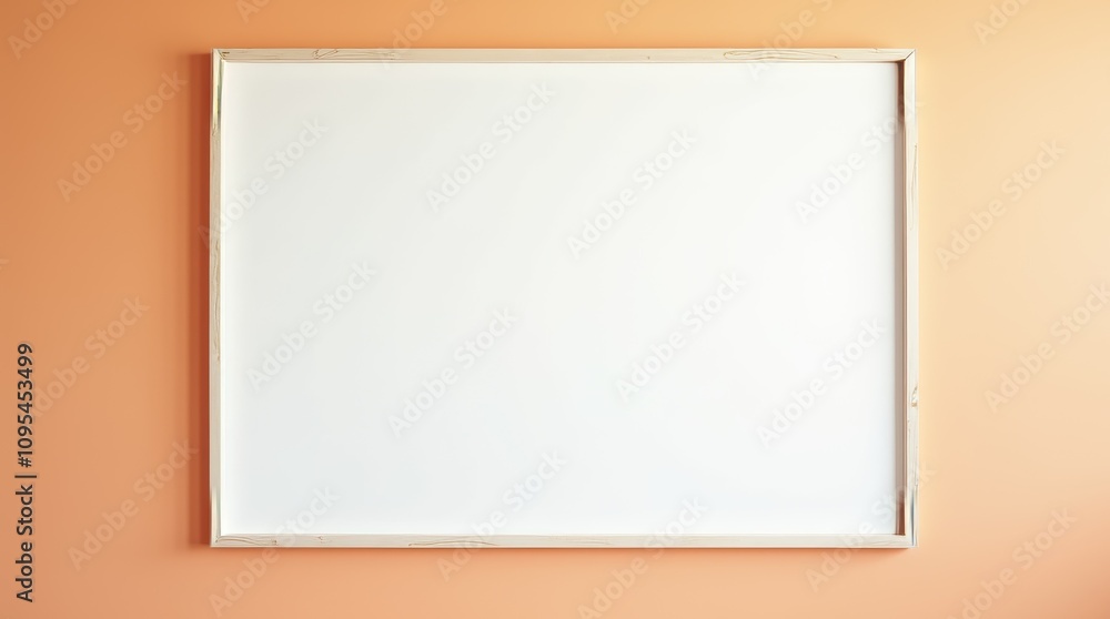 Orange Framed Picture Hanging on White Wall Orange Framed Picture Hanging on White Wall