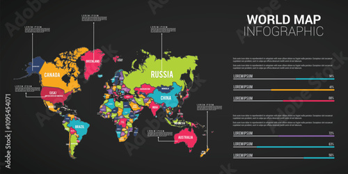 World Map Vector Infographic Template
