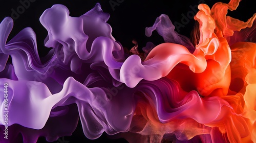 A close-up of an abstract sculpture made from flowing, colorful shapes, set against a dark background