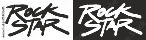 Bold rock star logo on contrast