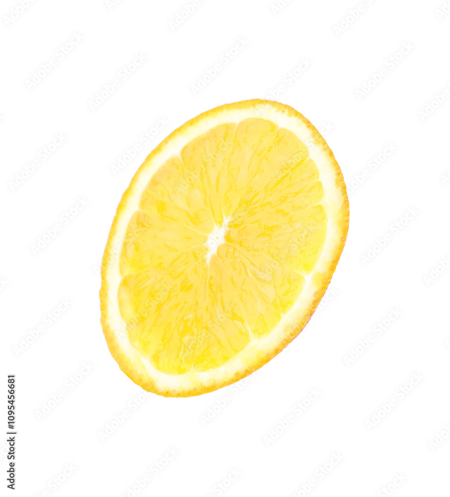 Slice of juicy orange isolated on white Slice of juicy orange isolated on white