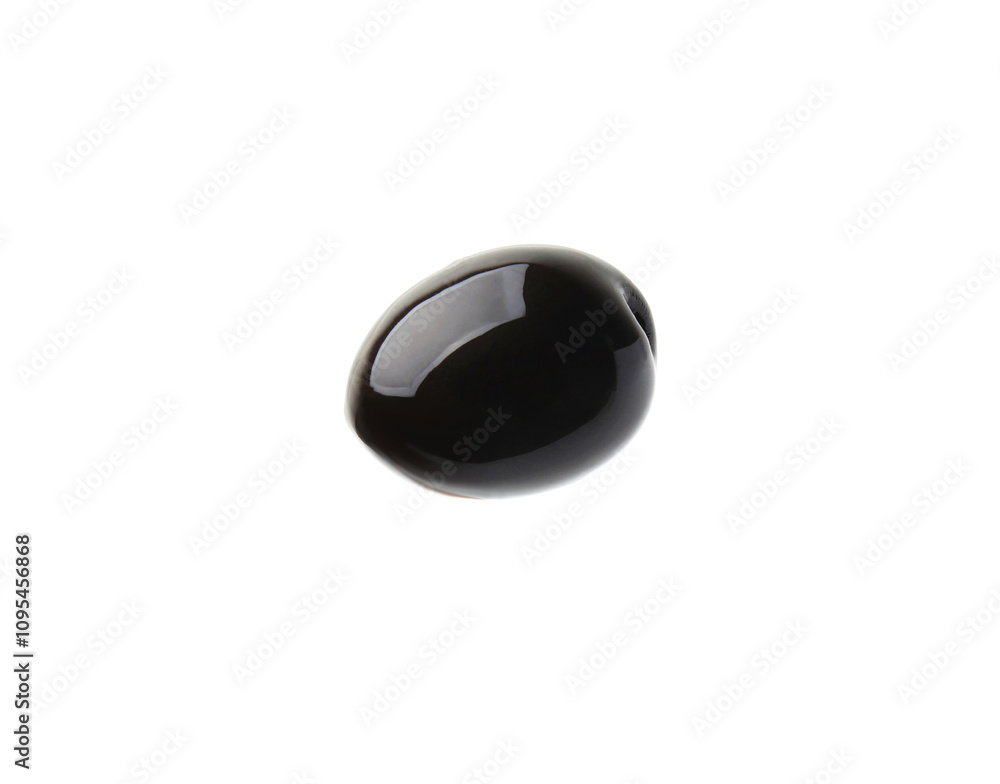 One whole black olive isolated on white One whole black olive isolated on white