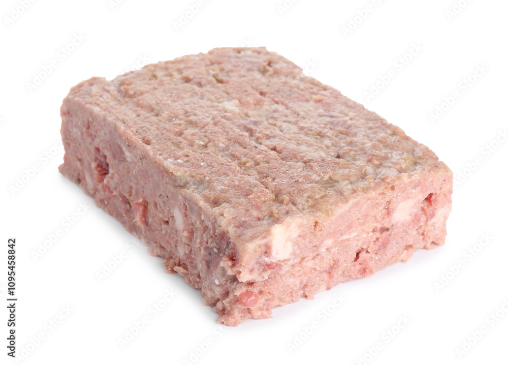 Tasty fresh canned meat isolated on white Tasty fresh canned meat isolated on white