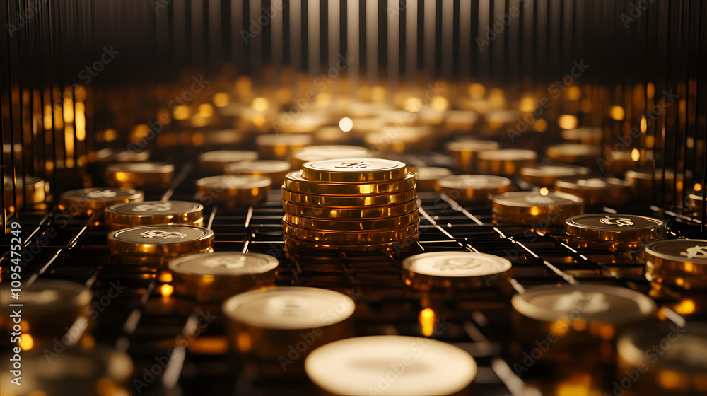 Fototapeta premium Golden capital driving modern economy