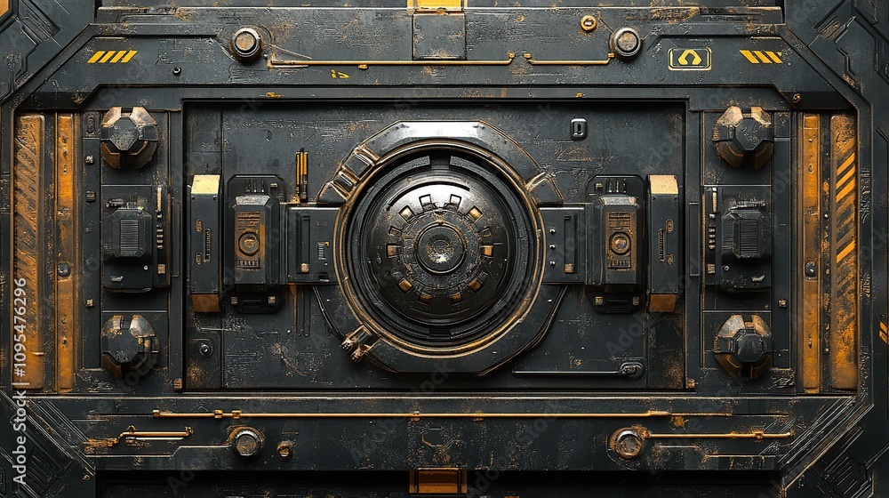 Futuristic Sci-Fi Panel: Grunge Tech Design Futuristic Sci-Fi Panel: Grunge Tech Design