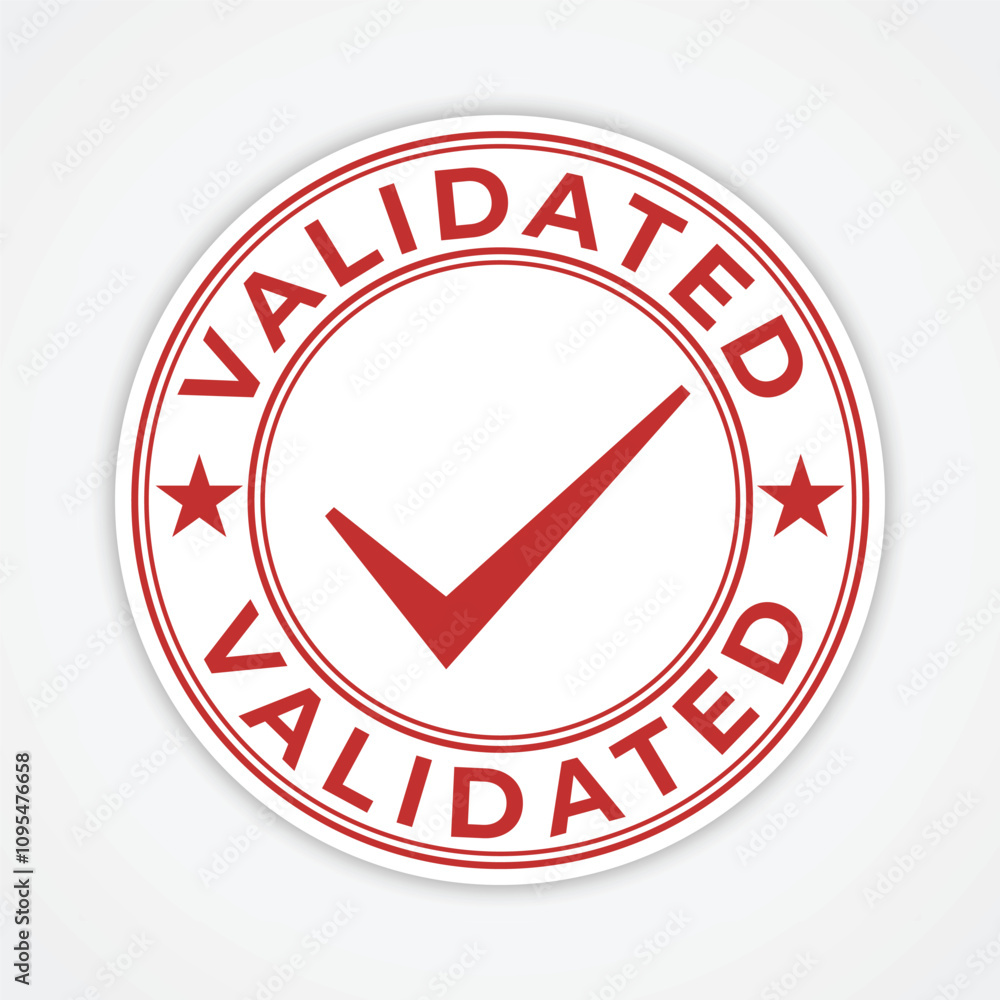 Validated Stamp Badge Design in Red Validated Stamp Badge Design in Red