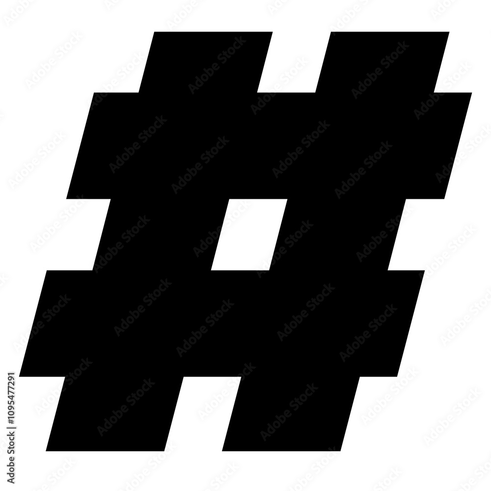 Fototapeta premium Hashtag Symbol icon isolated on a Transparent Background