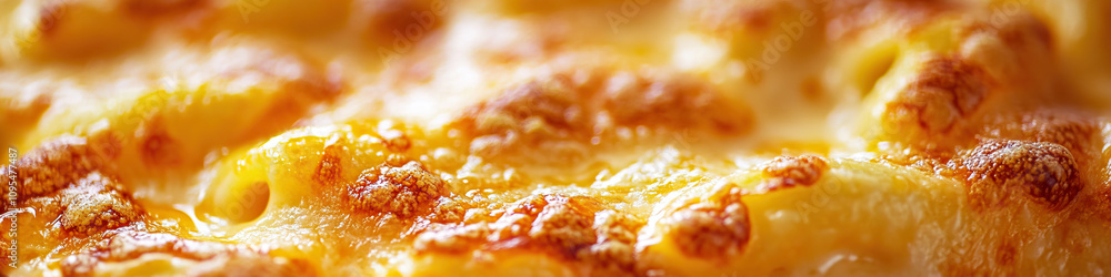 Cheesy Oasis: A close-up of a hearty macaroni and cheese dish, glistening with golden brown cheese. Cheesy Oasis: A close-up of a hearty macaroni and cheese dish, glistening with golden brown cheese.