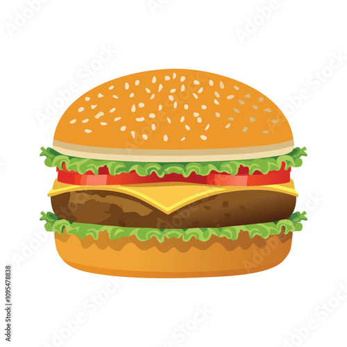 Delicious hamburger cartoon
