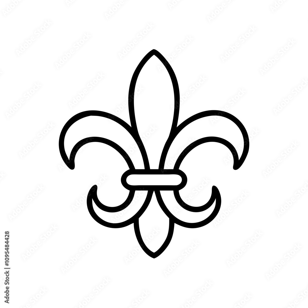 Fleur-de-lis icon in minimalist outline Fleur-de-lis icon in minimalist outline