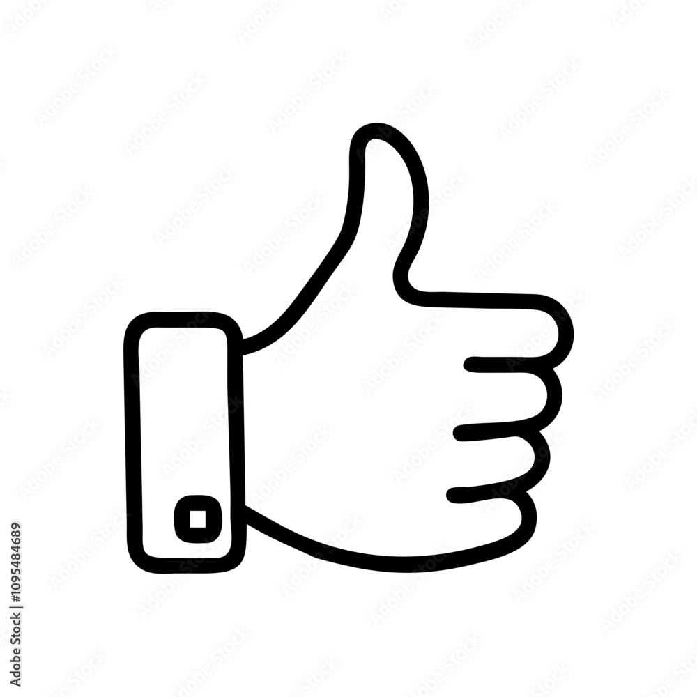 Thumbs up icon representing approval Thumbs up icon representing approval