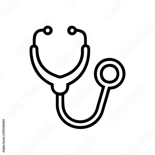 Stethoscope icon in medical line art