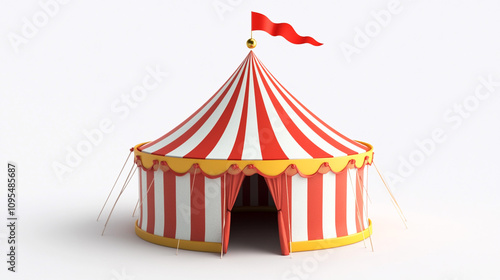 Classic Red White Circus Tent Carnival Big Top Festival Fair Show