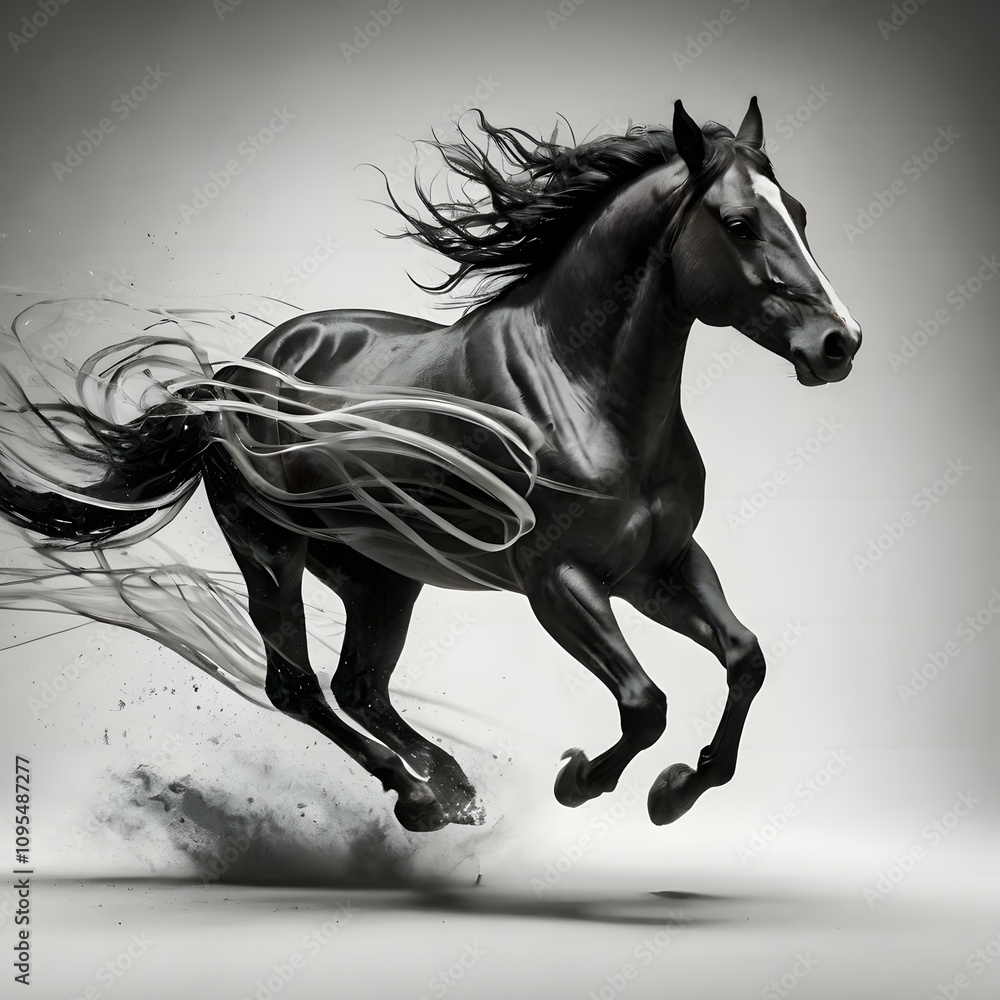 Dynamic Black-and-White Horse Dynamic Black-and-White Horse