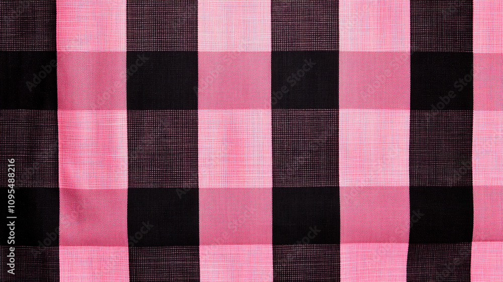 Pink and Black Gingham Fabric Texture Background Seamless Pattern Design Pink and Black Gingham Fabric Texture Background Seamless Pattern Design