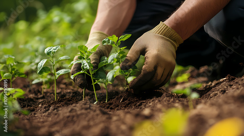 Community Gardening in Action: Planting Trees for Sustainability and Habitat Restoration – Generative AI Concept