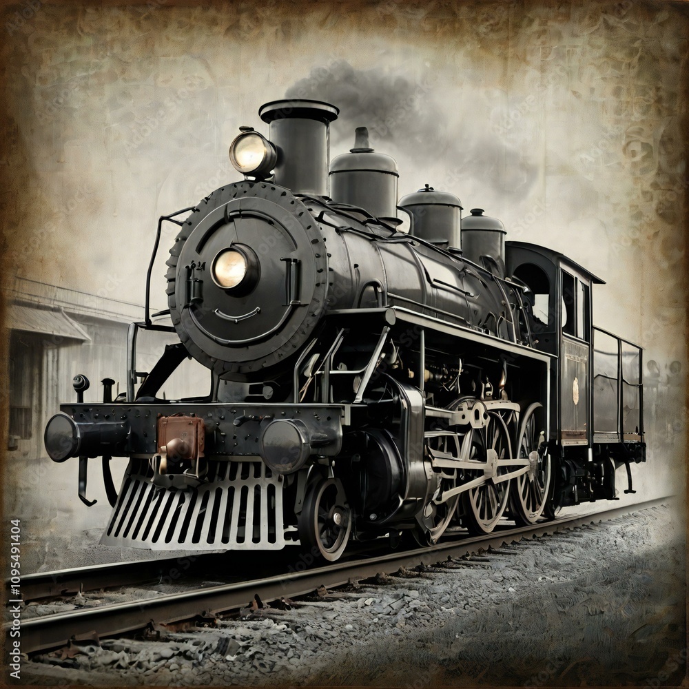 Naklejka premium Vintage Steam Locomotive