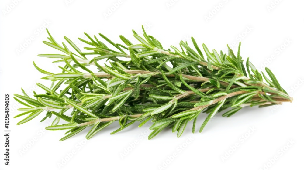A bunch of fresh rosemary with its needle-like green leaves and woody aroma, Each sprig's robust flavor and culinary versatility captured with precision A bunch of fresh rosemary with its needle-like green leaves and woody aroma, Each sprig's robust flavor and culinary versatility captured with precision