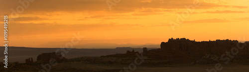 Landscape shot of beautiful southern Utah red rocks at sunset