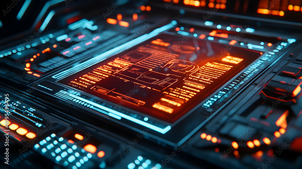 Futuristic Tech Interface 3D Illustration Futuristic Tech Interface 3D Illustration
