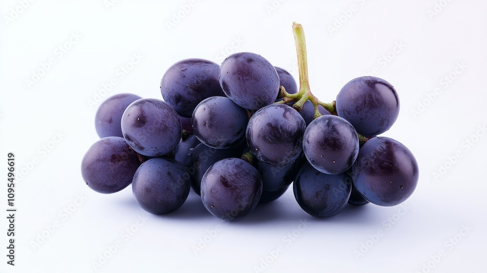 A bunch of freshly picked purple grapes with their tiny stems and smooth skins, Each grape’s rich purple color and subtle imperfections captured with precision A bunch of freshly picked purple grapes with their tiny stems and smooth skins, Each grape’s rich purple color and subtle imperfections captured with precision