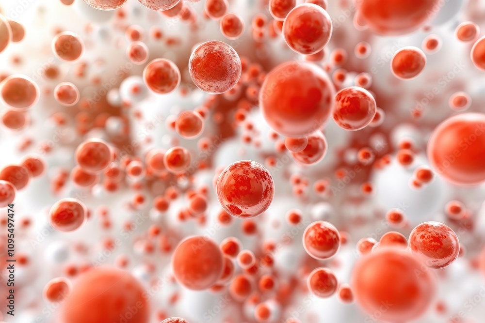 A vibrant abstract representation of red cells or particles floating in a blurred background, suggesting themes of biology and life sciences. A vibrant abstract representation of red cells or particles floating in a blurred background, suggesting themes of biology and life sciences.