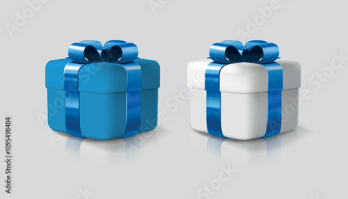 Blue gift box present.