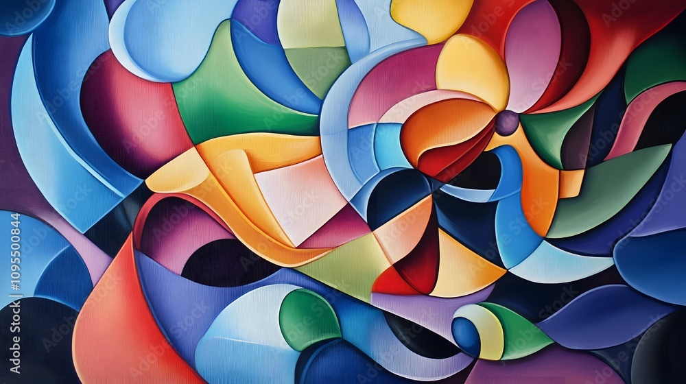 A depiction of collisions between abstract shapes A depiction of collisions between abstract shapes