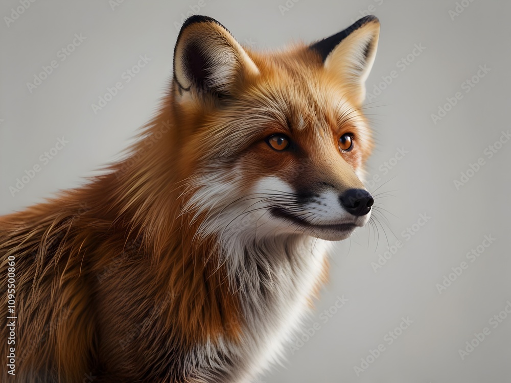 Fototapeta premium red fox with its bright fur and pointed ears