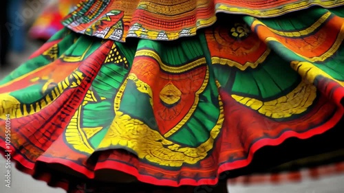 Vibrant african print skirt twirling in motion celebrating kwanzaa tradition and culture