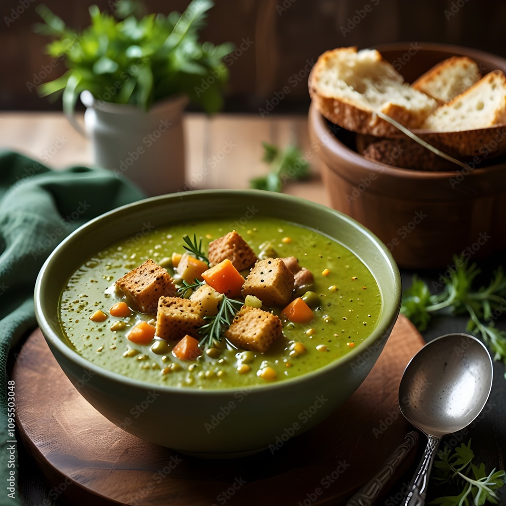 Green Split Pea Soup with Fresh Herbs Green Split Pea Soup with Fresh Herbs