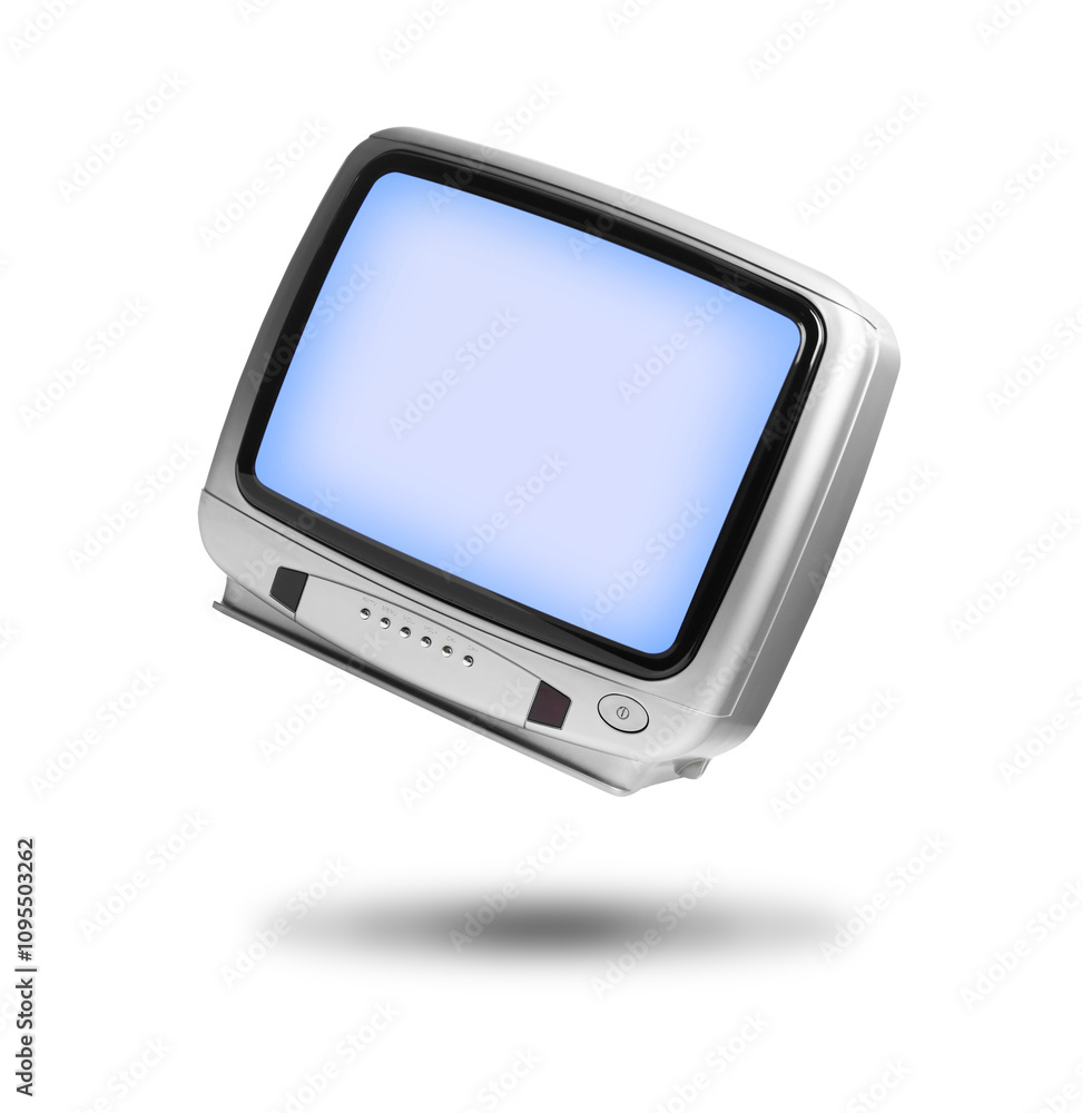 Retro TV set in air on white background Retro TV set in air on white background