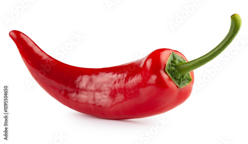 Red jalapeno pepper without background