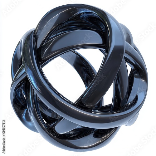 Glossy black abstract knot ...