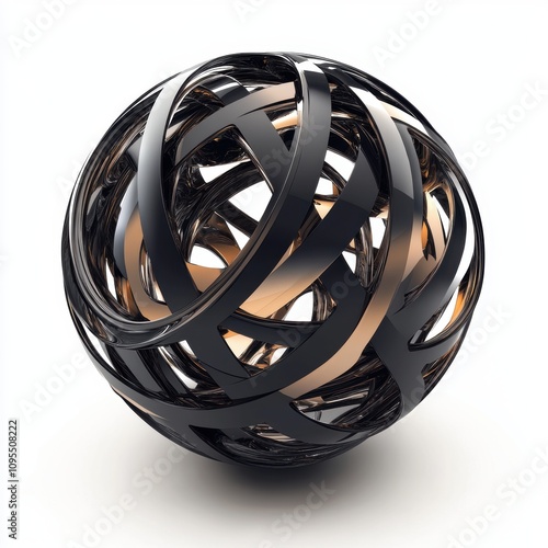 Marbled sphere with metalli...