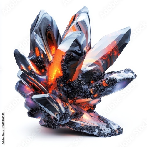 Iridescent crystal cluster ...