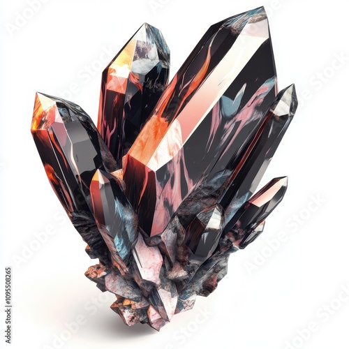 Iridescent crystal cluster ...