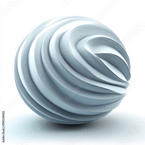 Minimalist white sphere wit...