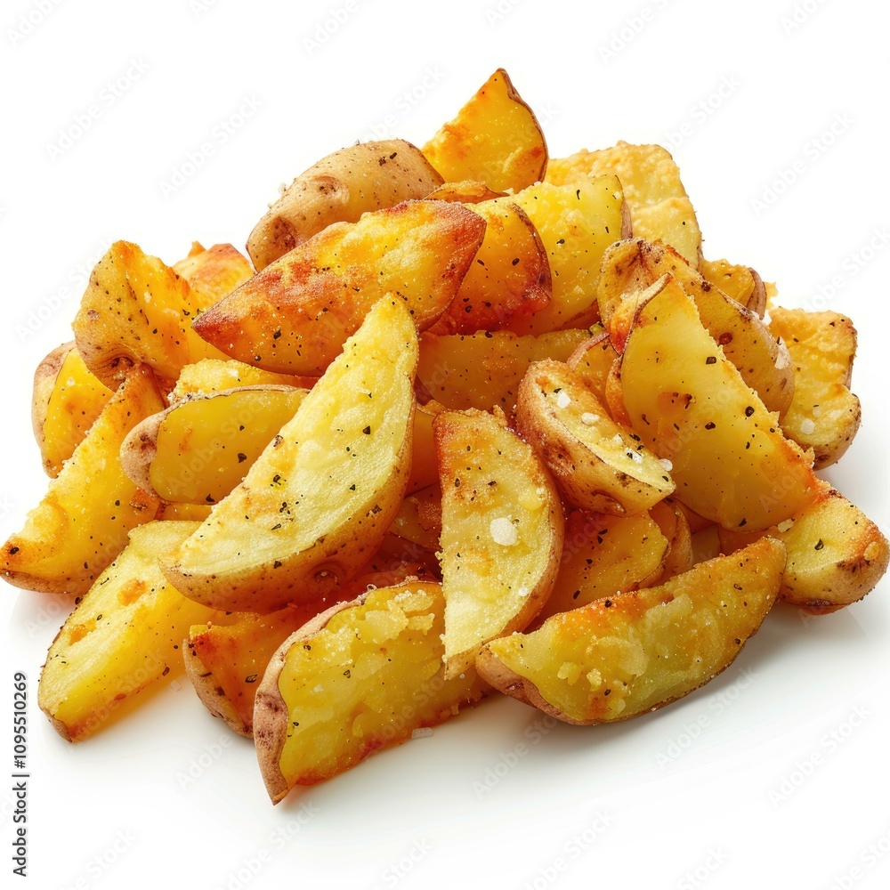French Fried Potatoes on white background. French Fried Potatoes on white background.