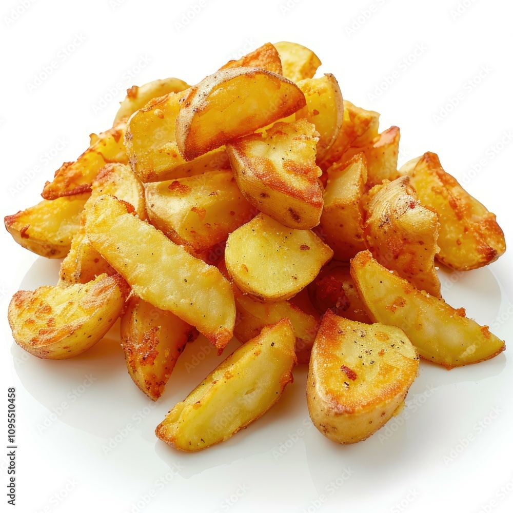 French Fried Potatoes on white background. French Fried Potatoes on white background.