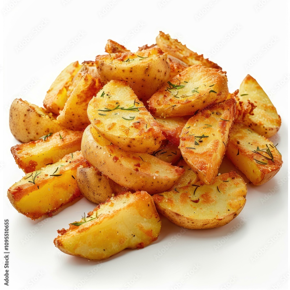 French Fried Potatoes on white background. French Fried Potatoes on white background.
