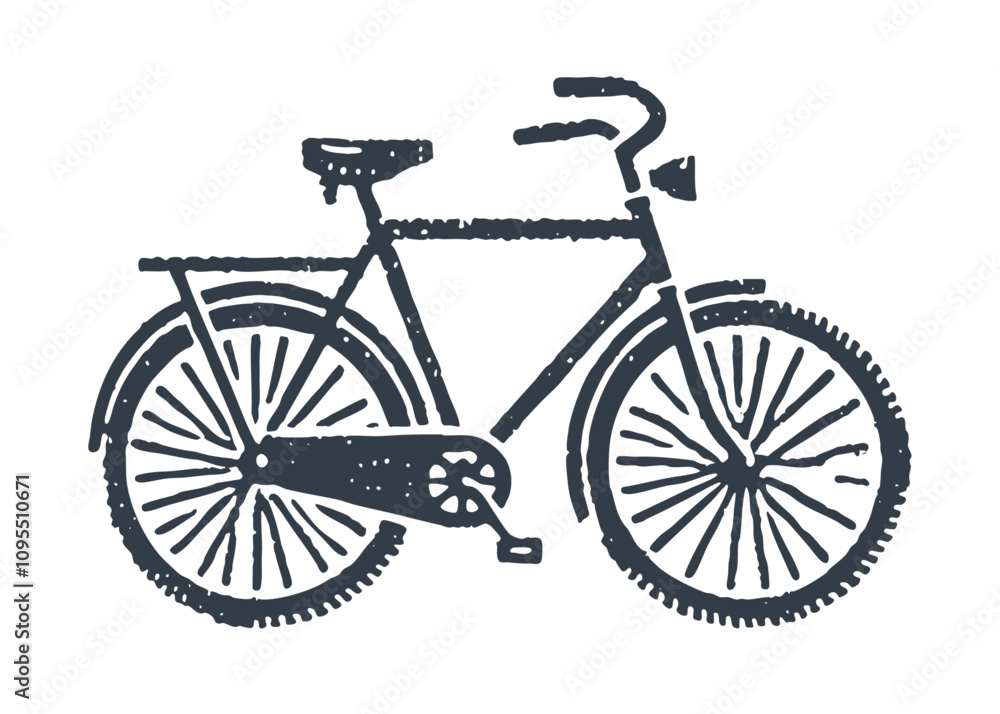 Fototapeta premium Bicycle. Vintage Woodcut Engraving style vector Illustration