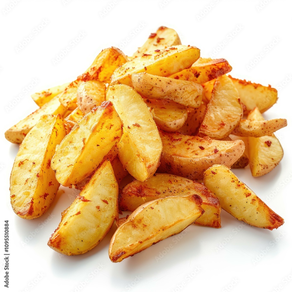 French Fried Potatoes on white background. French Fried Potatoes on white background.