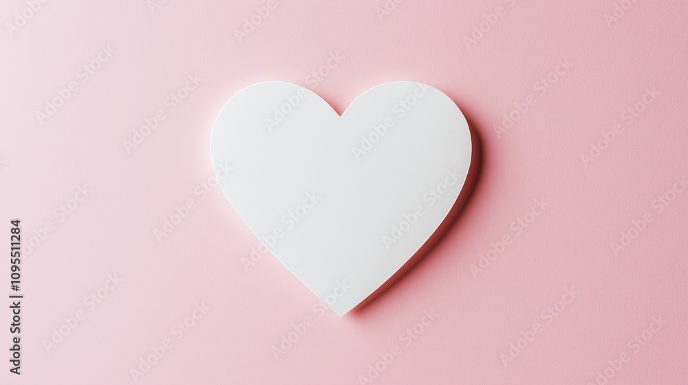 Heart shape cutout on soft pink background for creative decoration or design Heart shape cutout on soft pink background for creative decoration or design