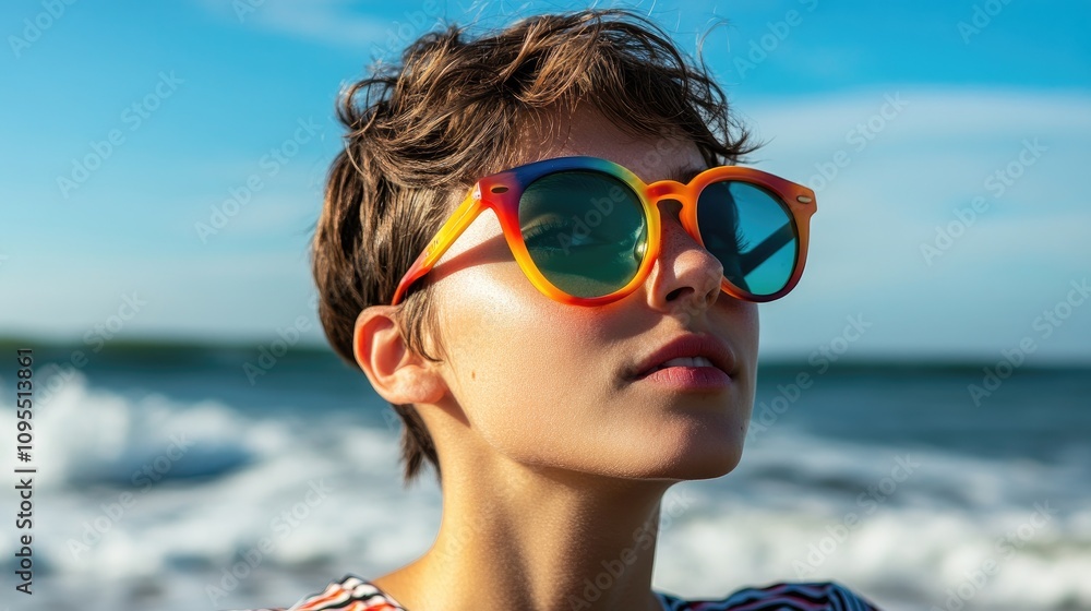 Beach day adventure young woman enjoying sun and waves coastal setting portrait style relaxation concept Beach day adventure young woman enjoying sun and waves coastal setting portrait style relaxation concept